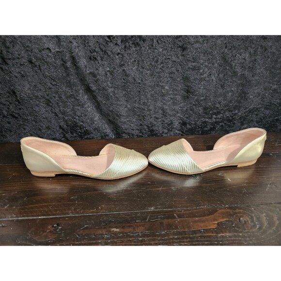 EUC Toms Jutti D'Orsay Gold Metallic Flats/7.5 - Picture 4 of 7